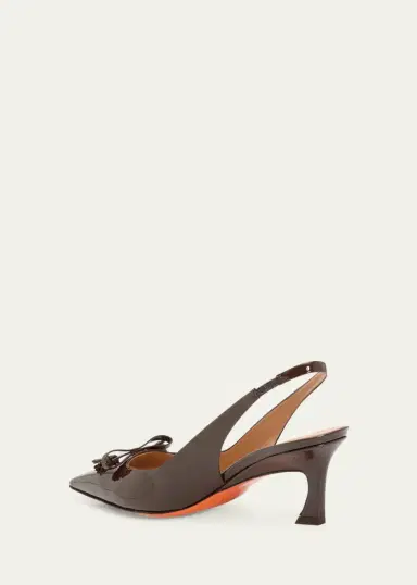 Santoni 55mm Adri Patent Leather Bow Pumps | Thumbnail 4