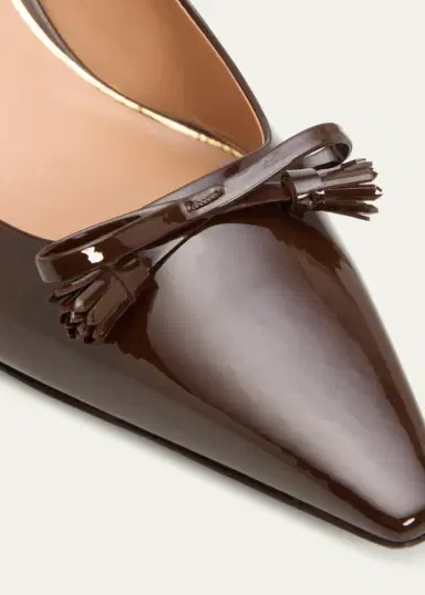 Santoni 55mm Adri Patent Leather Bow Pumps | Thumbnail 5