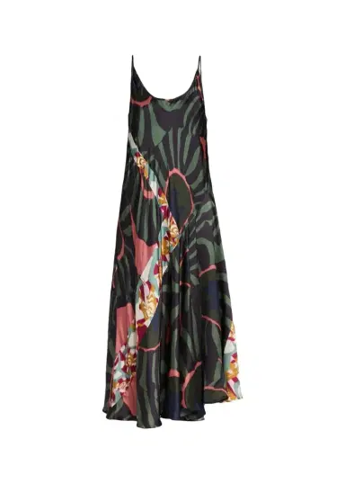 Dries Van Noten Dibelle Patchwork Satin Midi Slip Dress | Thumbnail 1 Dries Van Noten Dibelle Patchwork Satin Midi Slip Dress | Thumbnail 1