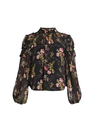 Cinq à Sept Long-Sleeve Love Letter Floral Blouse | Thumbnail 1