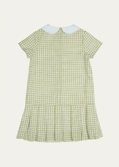 Florence Eiseman Girl's Check Dress with Pleated Skirt & Bows, Size 4-6 | Thumbnail 2