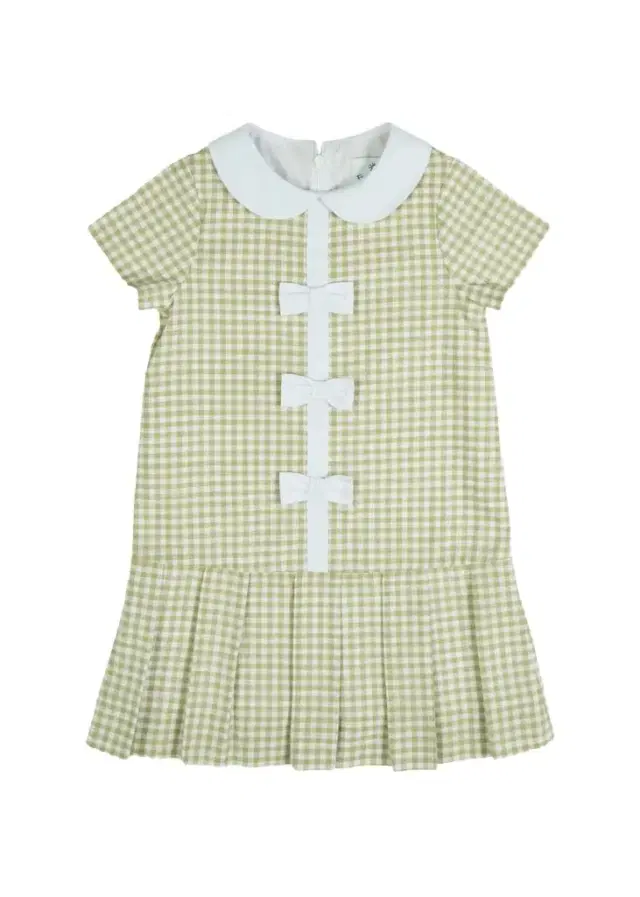 Florence Eiseman Girl's Check Dress with Pleated Skirt & Bows, Size 4-6