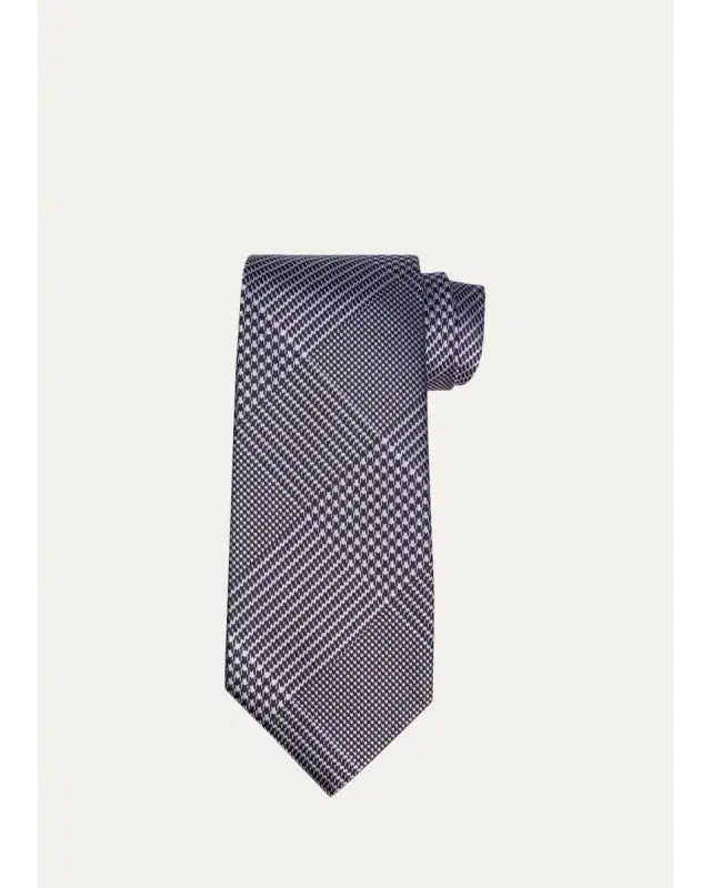 Tom Ford Men's Glen Plaid Linen Tie