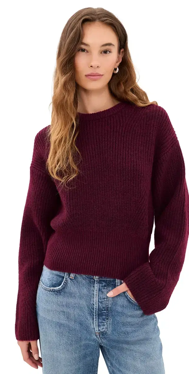 Good American The Chunky Knit Sweater Berry Noir