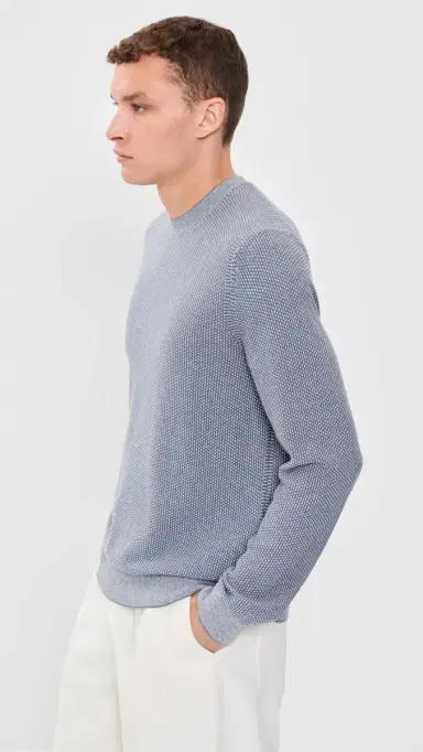 Vince Geo Jacquard Crew Neck Sweater Late Evening/Classic Cream | Thumbnail 4 Vince Geo Jacquard Crew Neck Sweater Late Evening/Classic Cream | Thumbnail 4
