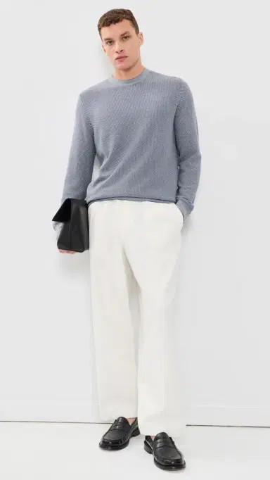 Vince Geo Jacquard Crew Neck Sweater Late Evening/Classic Cream | Thumbnail 5 Vince Geo Jacquard Crew Neck Sweater Late Evening/Classic Cream | Thumbnail 5