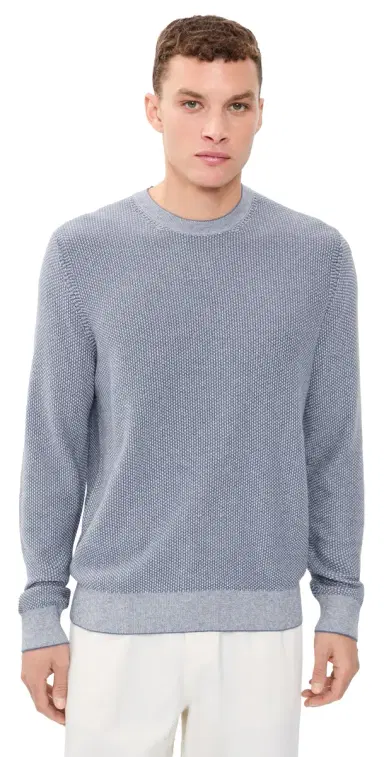 Vince Geo Jacquard Crew Neck Sweater Late Evening/Classic Cream | Thumbnail 1 Vince Geo Jacquard Crew Neck Sweater Late Evening/Classic Cream | Thumbnail 1