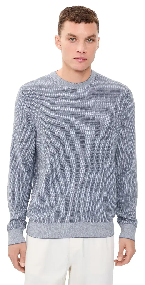 Vince Geo Jacquard Crew Neck Sweater Late Evening/Classic Cream