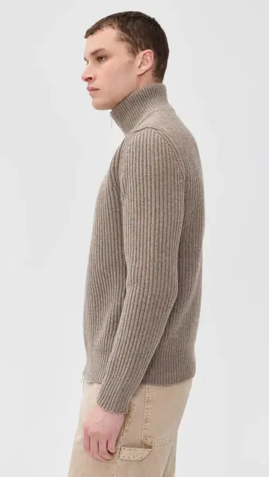 MM6 MAISON MARGIELA Full Zip Sweater Beige Melange | Thumbnail 4