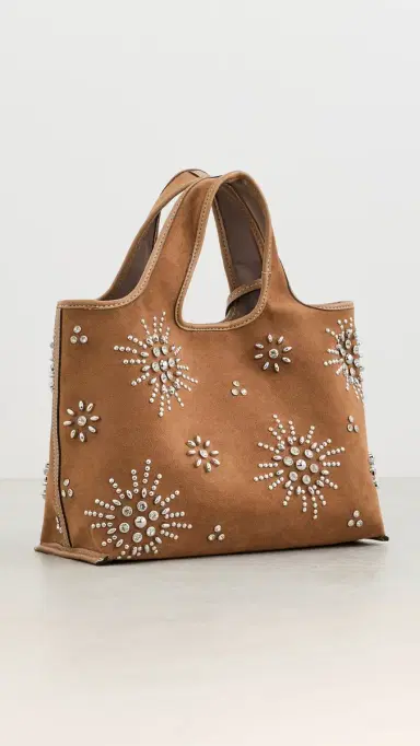 3.1 Phillip Lim Faux Suede Market Tote with Studded Embellishments Sable One Size | Thumbnail 4 3.1 Phillip Lim Faux Suede Market Tote with Studded Embellishments Sable One Size | Thumbnail 4