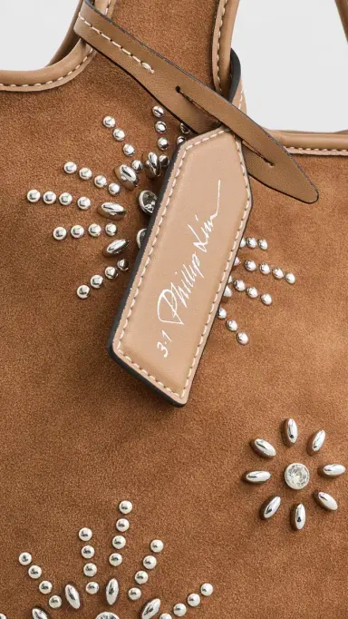 3.1 Phillip Lim Faux Suede Market Tote with Studded Embellishments Sable One Size | Thumbnail 5 3.1 Phillip Lim Faux Suede Market Tote with Studded Embellishments Sable One Size | Thumbnail 5