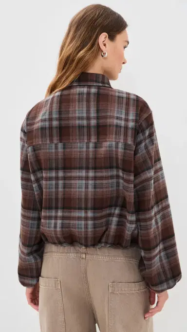 Joe's Jeans The Bella Bomber Jacket Brown/Blue Plaid | Thumbnail 3