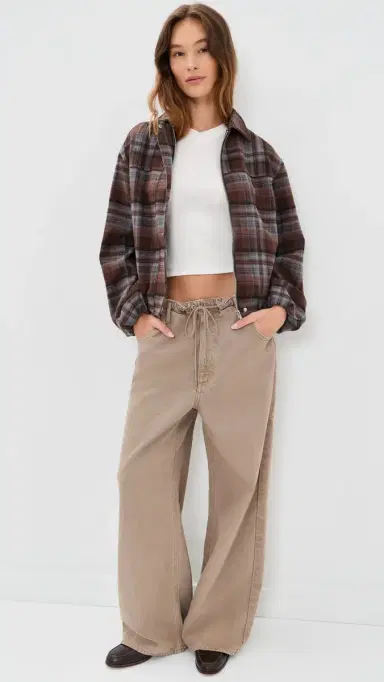 Joe's Jeans The Bella Bomber Jacket Brown/Blue Plaid | Thumbnail 5