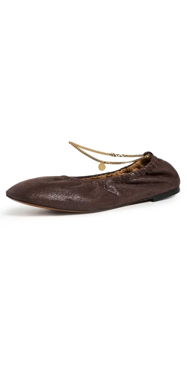 Stella McCartney Ballerina Shaggy Deer Faux Leather Flats Mahogany