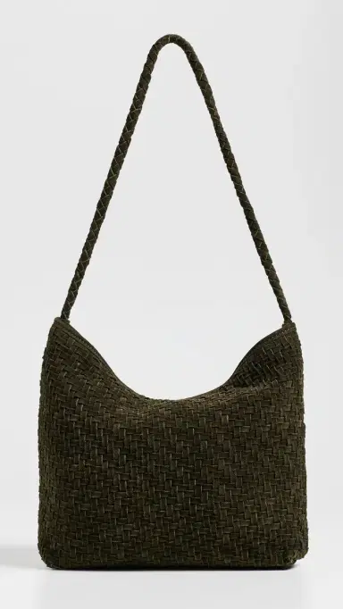 BEMBIEN Serena Suede Shoulder Bag Olive Suede One Size | Thumbnail 2