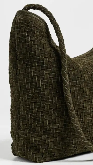 BEMBIEN Serena Suede Shoulder Bag Olive Suede One Size | Thumbnail 5