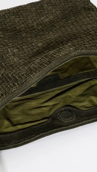 BEMBIEN Serena Suede Shoulder Bag Olive Suede One Size | Thumbnail 6