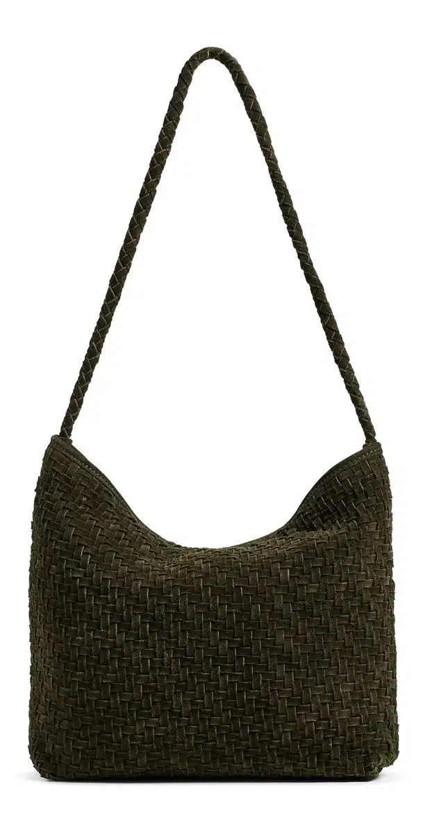 Serena Suede Shoulder Bag Olive Suede One Size