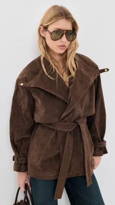 Bardot Veronica Faux Suede Jacket Dark Choco | Thumbnail 3 Bardot Veronica Faux Suede Jacket Dark Choco | Thumbnail 3