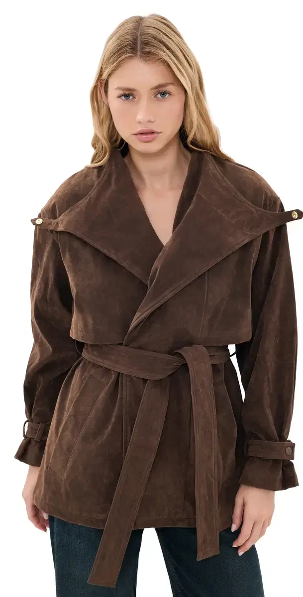 Bardot Veronica Faux Suede Jacket Dark Choco