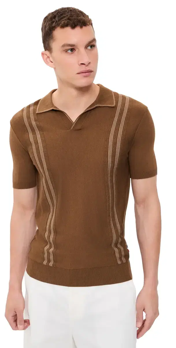 Horton Chevron tripe Polo Chestnut/Chai
