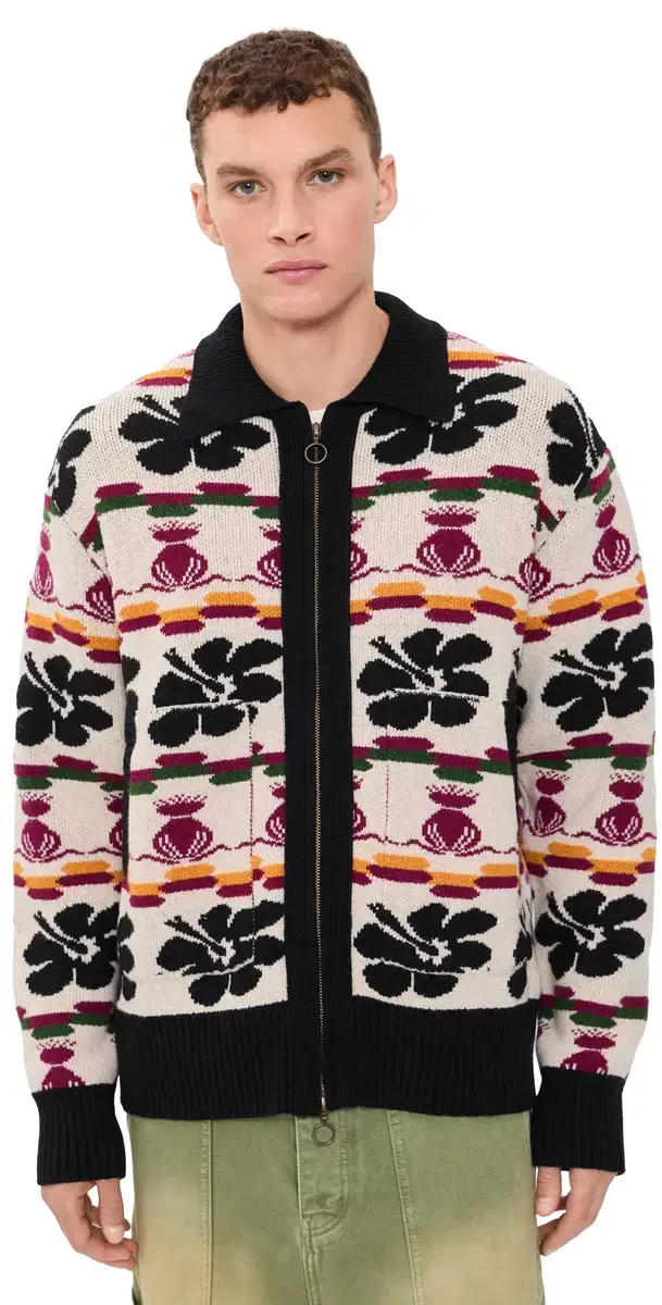 Nicholas Daley Hibiscus Cardigan Rice White