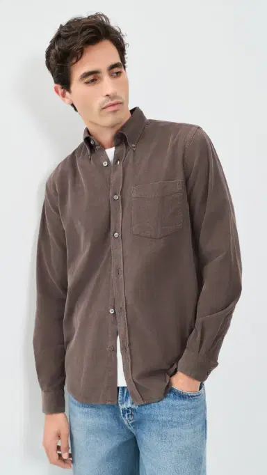 Closed Corduroy Button Down Shirt Espresso Brown | Thumbnail 2 Closed Corduroy Button Down Shirt Espresso Brown | Thumbnail 2
