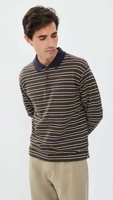 Closed triped Polo Shirt Espresso Brown | Thumbnail 2