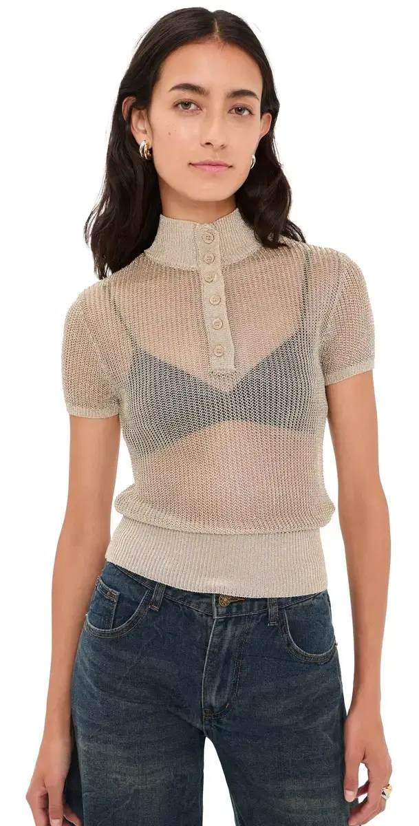 LIONESS atcha Knit Tee Gold