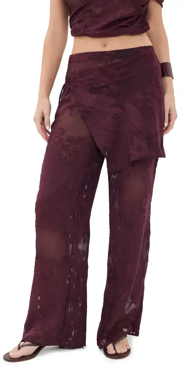 ROAME Tallow heer Burnout Wrap Pants Mulberry Jacquard