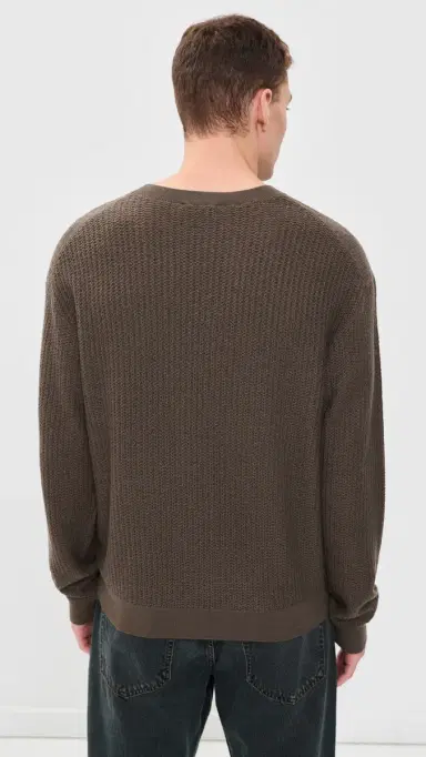 Frame Textured Crew Neck Wool Sweater | Thumbnail 3
