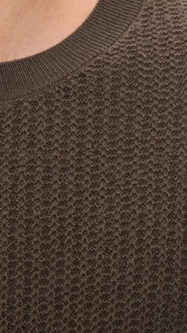 Frame Textured Crew Neck Wool Sweater | Thumbnail 6