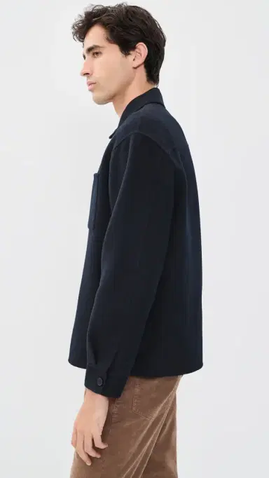 Frame Double Face Wool Zip Shirt Jacket Dark Navy | Thumbnail 4