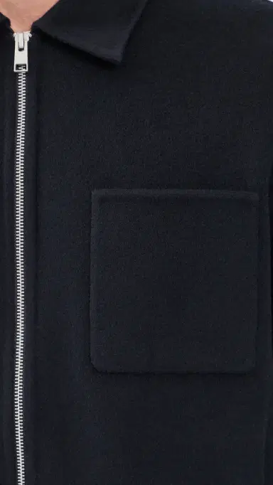 Frame Double Face Wool Zip Shirt Jacket Dark Navy | Thumbnail 6