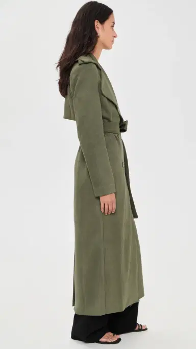 Bardot Kira Faux Suede Trench Coat Khaki | Thumbnail 4 Bardot Kira Faux Suede Trench Coat Khaki | Thumbnail 4