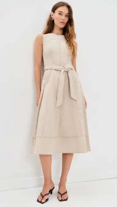 Shoshanna Cora Corduroy Dress Oat | Thumbnail 2 Shoshanna Cora Corduroy Dress Oat | Thumbnail 2