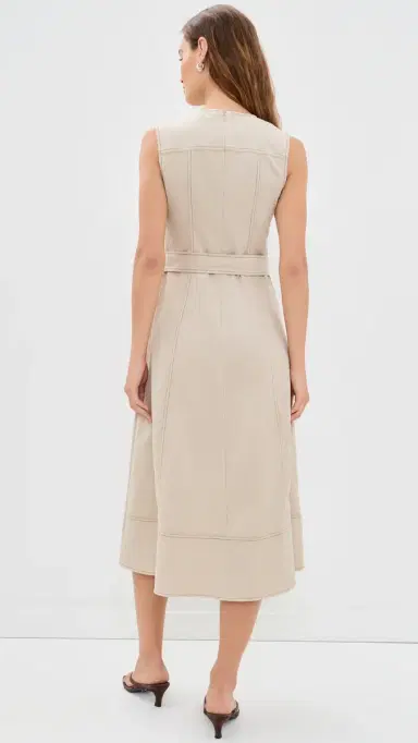 Shoshanna Cora Corduroy Dress Oat | Thumbnail 3 Shoshanna Cora Corduroy Dress Oat | Thumbnail 3