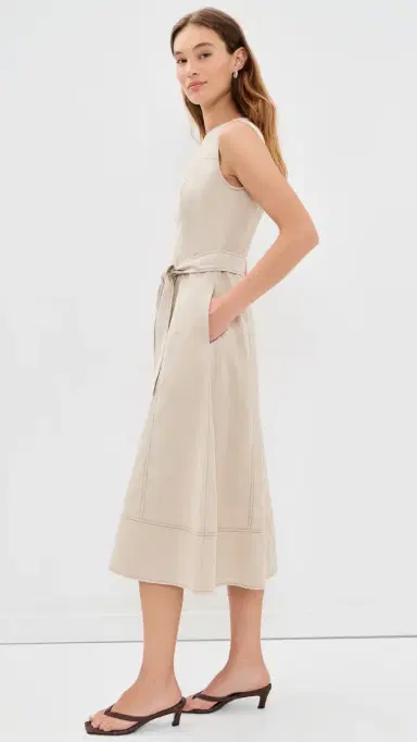 Shoshanna Cora Corduroy Dress Oat | Thumbnail 4 Shoshanna Cora Corduroy Dress Oat | Thumbnail 4