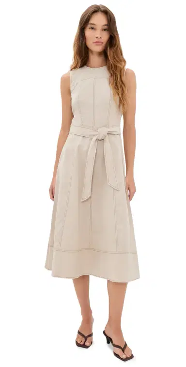 Shoshanna Cora Corduroy Dress Oat | Thumbnail 1 Shoshanna Cora Corduroy Dress Oat | Thumbnail 1