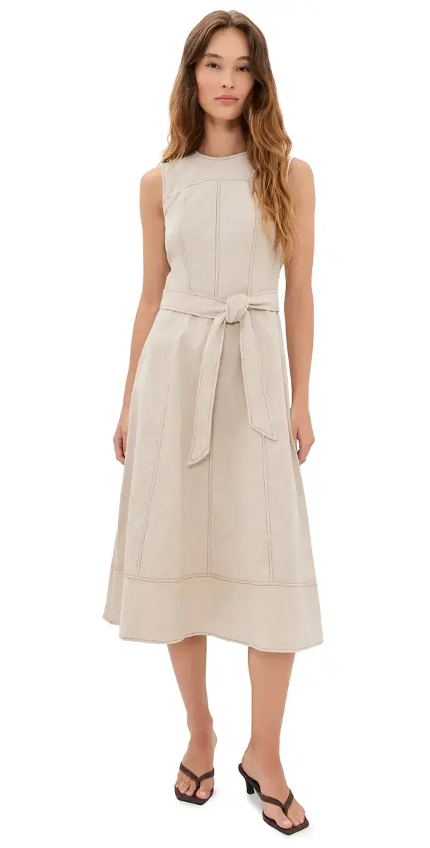 Shoshanna Cora Corduroy Dress Oat