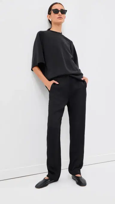 Tibi Eco Acetate Viscose Grace Trousers Black | Thumbnail 5 Tibi Eco Acetate Viscose Grace Trousers Black | Thumbnail 5