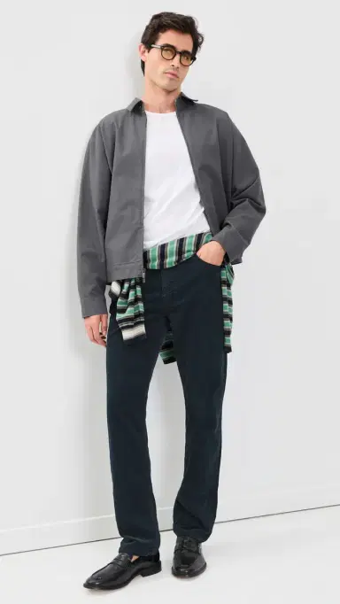 Frame Modern Straight Corduroy Pants Dark Navy | Thumbnail 5