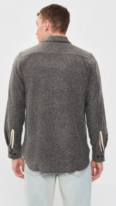 UNIVERSAL WORKS Dam arl Knit Overshirt id Brown | Thumbnail 3