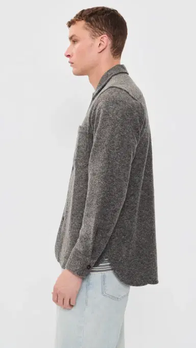 UNIVERSAL WORKS Dam arl Knit Overshirt id Brown | Thumbnail 4