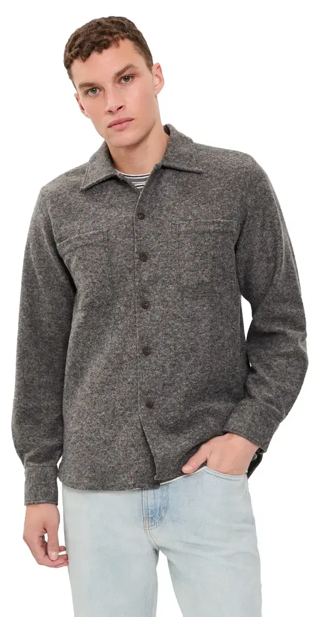 UNIVERSAL WORKS Dam arl Knit Overshirt id Brown