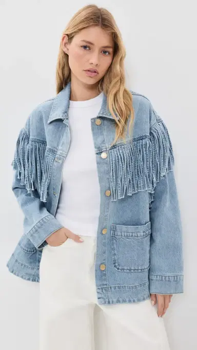 Show Me Your Mumu Western Denim Fringe Jacket Jet tream Blue | Thumbnail 2