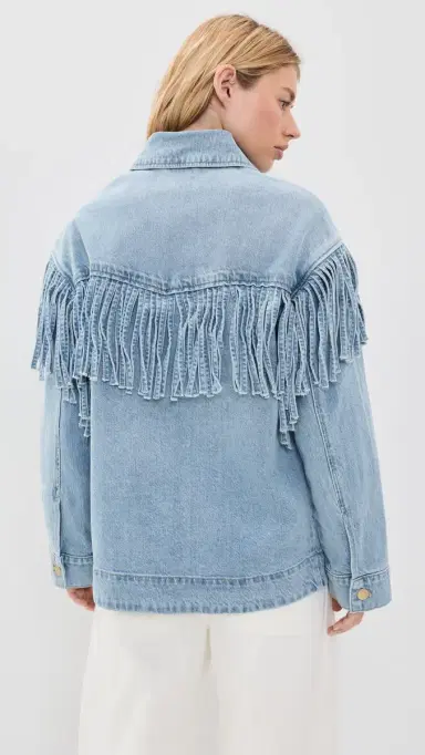 Show Me Your Mumu Western Denim Fringe Jacket Jet tream Blue | Thumbnail 3