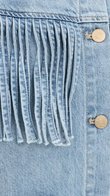 Show Me Your Mumu Western Denim Fringe Jacket Jet tream Blue | Thumbnail 6