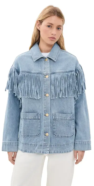 Show Me Your Mumu Western Denim Fringe Jacket Jet tream Blue | Thumbnail 1