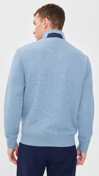 RLX Ralph Lauren Quilted Double Knit Quarter Zip Ocean Heather S | Thumbnail 3